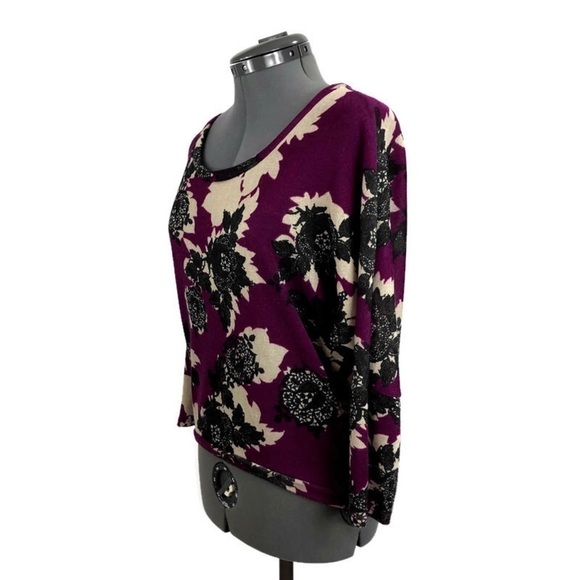 lily White Batwing Sleeve Floral Print Hi/Low Top - Picture 3 of 8